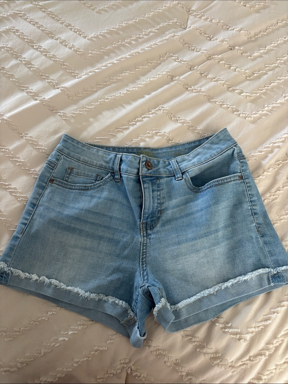 True Craft Light Blue Denim Cutoff Shorts